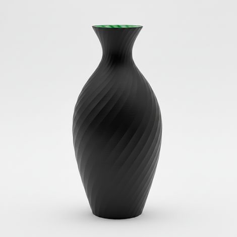 Vaso decorativo a forma di brocca, nero, per fiori, dal design elegante.
