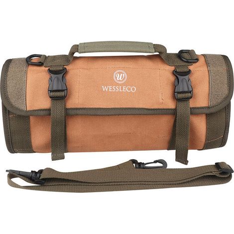 Sac à outils enroulable 24 poches avec bandoulière, pour électricien, plombier, mécanicien – DELKEVIC (1/5)