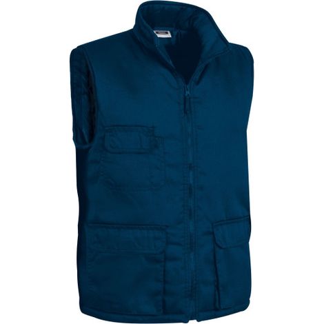 Chaleco de trabajo multibolsillos acolchado VALENTO FABRIC XL Azul marino orión