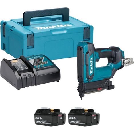 Makita DPT353RTJ 18V LXT 23 Gauge Pin Nailer - 2x 5Ah Batteries, Charger &amp Makpac 2 Case