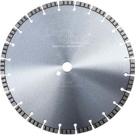 Diamwood Disque Diamant avec Segments Turbo Soudés - D. 350 mm - Al. 25,4 mm - Ht. 10 mm - Épaisseur 3,2 mm - 24 Segments - Béton, Parpaing, Pierre Naturelle (1/3)