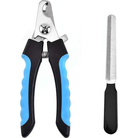 Coupe-ongles professionnel pour chiens et chats, avec lime intégrée pour chiens, chats, oiseaux et toutes tailles de griffes, avec verrouillage de sécurité et lime à ongles. (1/5)