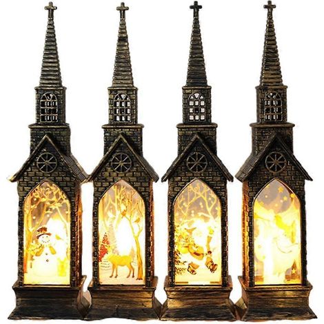 Voici une proposition de titre en français, respectant la limite de 190 caractères et intégrant des mots-clés variés :
Lot de 4 décorations de Noël en forme d'église avec lumière LED, lanternes de fê (1/4)