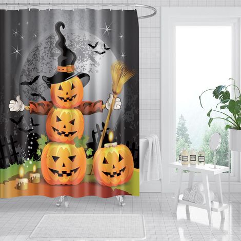 Filiyano-Rideau de douche - Orange Halloween
