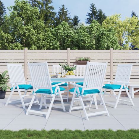 Stuhlkissen Set 6 turquoise 40x40x7 cm Stoff