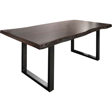 Table à manger 200x100 Acacia laqué Brun / Anthracite laqué FREEFORM 5
