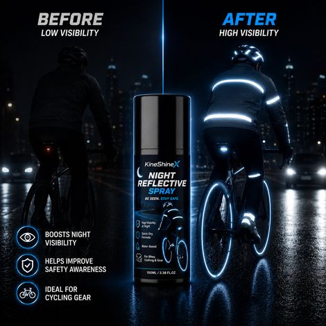 KineShineX Nighttime Reflective Spray Paint, Nighttime Illuminated Warning Signs, Fluorescent Nighttime Spray (1/5)