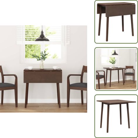 vidaXL Esstisch Braun Massivholz Gummibaumholz (1/5)