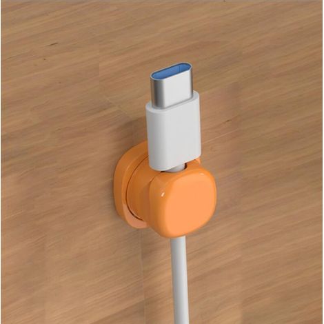 （ 2,5 x 2,5 x 1,8 cm）Lot de 3 attaches de câble pivotantes à 360° sous le bureau - Pinces à cravate adhésives pour bureau à domicile (1/5)
