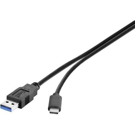 Câble USB-A Mâle vers USB-C Mâle - USB 3.2 Gen2 - 10 Gbits/s - 0,15 M - Contacts Dorés (1/3)
