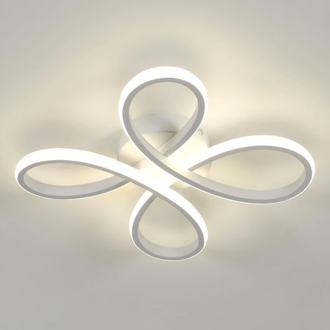 Plafonnier LED Moderne, 30W 3400LM Lampe de Plafond, Luminaire Plafonnier LED pour Chambre salon, Salle à manger Cuisine, Lumière Neutre 4500K, 30cm, Blanc (1/5)