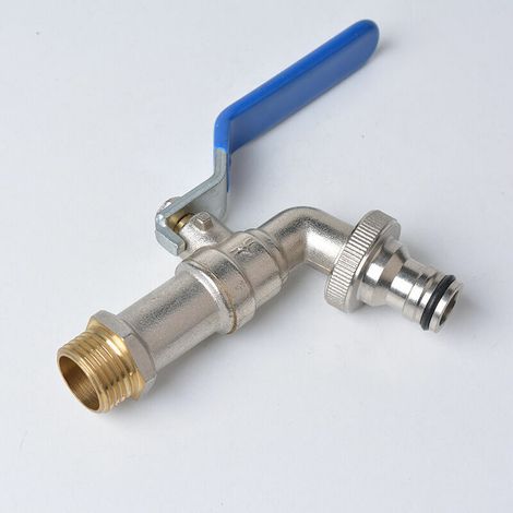 Robinet de Jardin Laiton 1/2 Tour 15.5x1.6, argent, bleu (1/5)