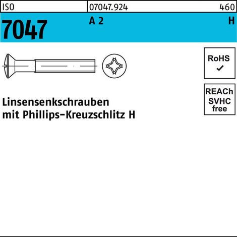 Linsensenkschraube ISO 7047 m.Kreuzschlitz-PH M 5 x 30 -HA 2 500 Stück (1/2)