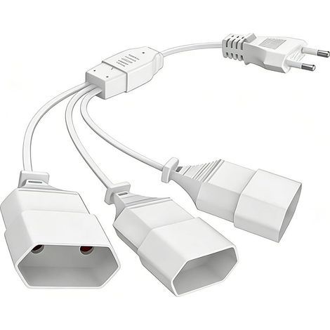 Rallonge Electrique - Multiprise 3 Prises - Fiche Plate 0,2 M - Pour Meubles Et Bureau - 1 Piece (1/5)