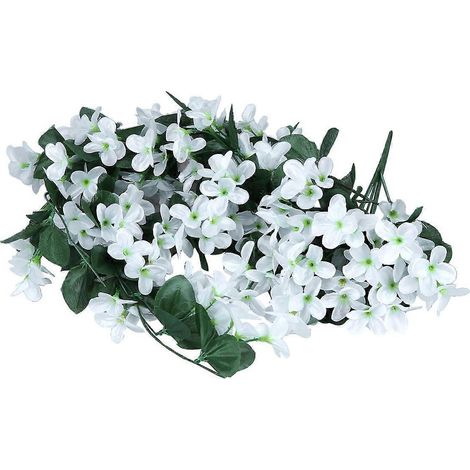 Guirlande suspendue de violettes artificielles pour la décoration intérieure, couronne de 3 fleurs blanches (1/5)