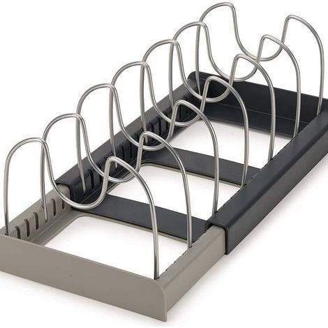 Portautensili da cucina - salvaspazio - estensibile - acciaio inox - grigio (1/5)
