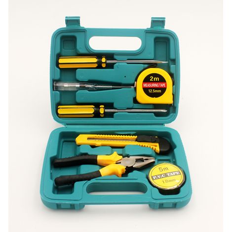 Coffret à Outils 8 Pièces - Kit de Bricolage avec Pince, Clés et Tournevis - Boîte à Outils Compacte pour Voiture et Maison