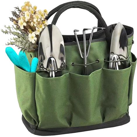 Große Aufbewahrungstasche für Gartengeräte, tragbares Garten-Set, Werkzeugtasche mit mehreren Fächern für Schreiner, Elektriker und Heimwerker (1/5)