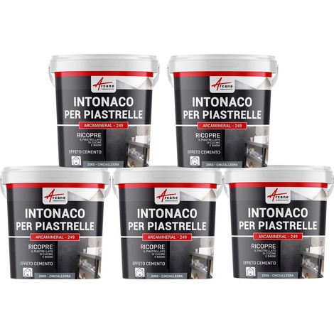 Intonaco per piastrelle del bagno e cucina, su pavimento e pareti - ARCAMINERAL - 5x 20 kg Cinciallegra - ARCANE INDUSTRIES