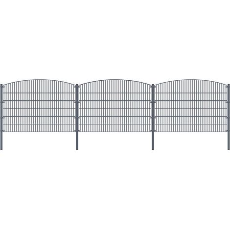 Doppelstabmattenzaun MORATA Berg Höhe: 240 cm / Länge: 20 m 2x Eckpfosten I Gartenzaun, Mattenzaun Gartenzaun Mattenzaun