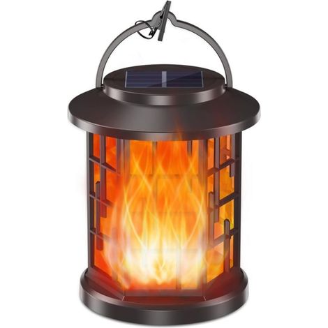 Lanterne solaire à flamme 20LED conçue pour l'éclairage extérieur de jardin, terrasse, terrasse, cour avec efficacité solaire (1/5)