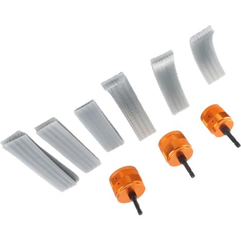 Kit de Nettoyage pour Tuyaux en Cuivre, Embouts Hexagonaux 1/4 Pouce pour Perceuse et 9 Brossettes Nettoyantes 1/2 3/4 1 Pouce Orange (1/5)