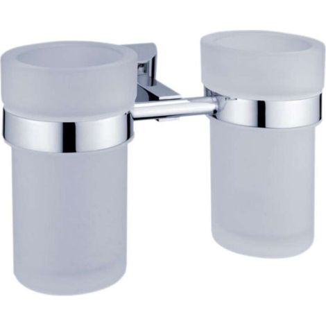 Pallas Athéna - Verre pour brosse à dents et dentifrice avec support, verre dépoli/chrome PA 12058DW-26 (1/2)