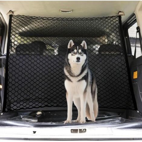 Barrière de voiture pour chien pour SUV, véhicules, camions, voitures, séparateur réglable pour animaux de compagnie, design pliable pour un rangement facile, barrière en maille métallique (1/5)