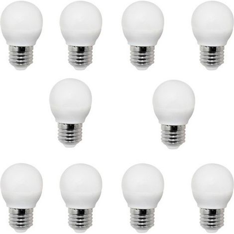 Pack 10 Bombillas LED Esférica E27 (4W - 4200K) (1/3)