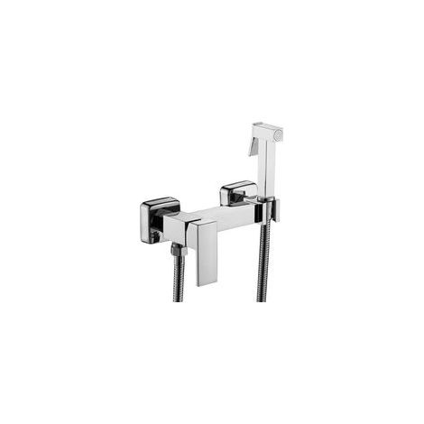 Douchette WC bidet, ensemble douchette murale, kit douchette bidet en cuivre chaud et froid, argent