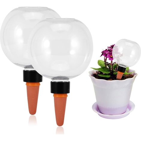 Boule d'irrigation - Lot de 2 - Céramique et plastique - 500 ml - Arrosage automatique plantes intérieur jardin (1/5)