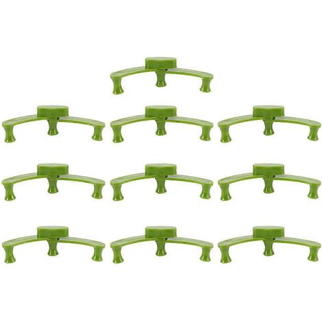 Lot de 10 pinces à branches réglables pour plantes, fixatrices et arrache-branches réutilisables pour jardin.-12.00X3.50X1.50CM-Green (1/2)