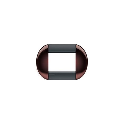Placca tonda 3 moduli - TWIN brown