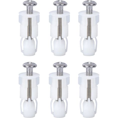 Abattant WC Fixations Charnières 6 Pièces Vis D'expansion Couvercle Toilette Jeu de Fixation D’abattant de WC Vis D'expansion pour Couvercle de Toilette Fixation Abattant WC Vis (1/5)