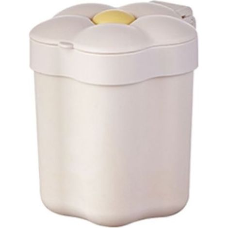 Mini poubelle de bureau avec couvercle, jolie poubelle portable, petite poubelle pour chambre, bureau, salon(Blanc) (1/5)