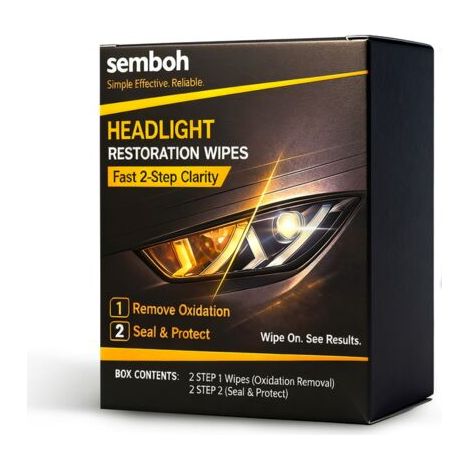 Kit de restauration de phare de voiture en céramique, pas de ponçage, élimine le jaunissement et la nuageuse, rétablit la clarté pour aimer le nouveau look, aucun outil électrique nécessaire