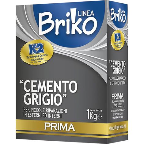 CEMENTO GRIGIO IN POLVERE 'BRIKO K2' Kg. 1 - scatola- 12 pezzi  - K2