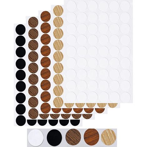 270 PCS Cache Couvre Vis Adhésif Cache Trou Meuble 21MM Cache Vis Autocollant 5 Couleurs Cache Trou Vis Étanche Cache Vis Auto Adhésifs Vis Trou Autocollants pour Armoires, Tables, Meubles (1/5)