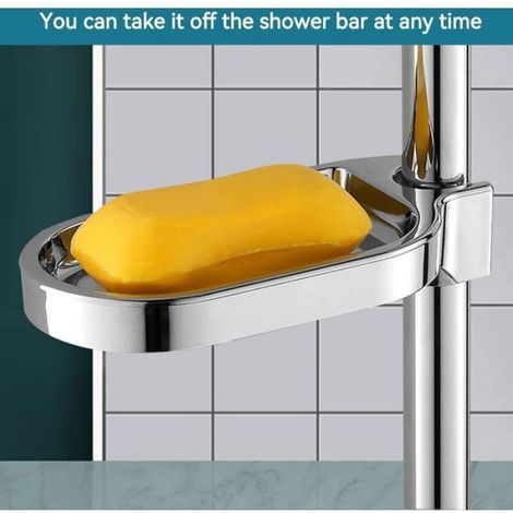étagère Douche sans Percage, Porte-Savon pour Barre de Douche pour Salle de Bain（Diamètre du trou d'installation 25mm） (1/4)