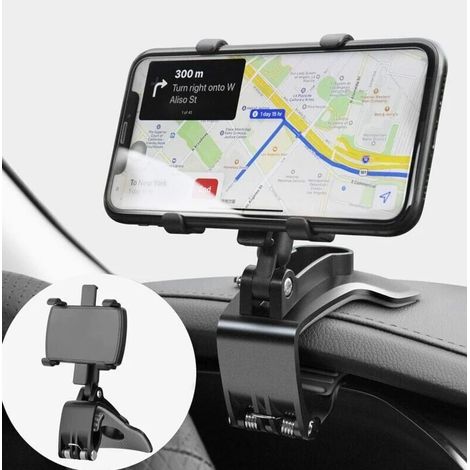 Soporte para teléfono de coche con rotación de 360 grados, compatible con GPS y smartphones de 4 a 7 pulgadas. (1/5)