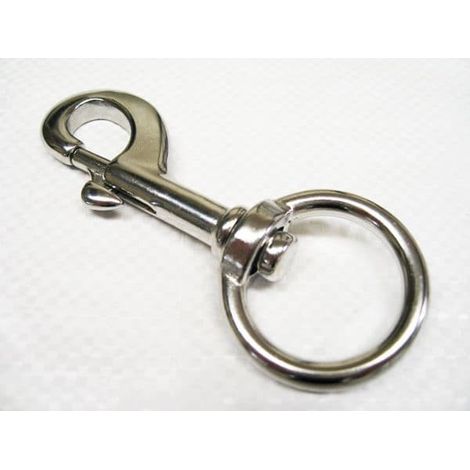 Swivel Eye Bolt Snap Hook Stainless Steel 32MM (Key Ring Leash Flag Trigger Keychain) (1/2)