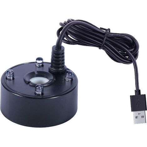 Brumisateur. mini machine à brouillard avec port USB et 4 lumières LED de couleur. fontaine d'intérieur. jardin. bassin. (1/5)