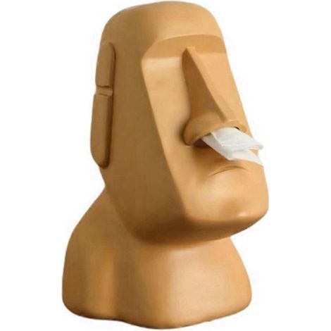 Statue en pierre de l'île de Pâques, boîte à essuie-tout, décoration intérieure, statue rétro, accessoires de maison. (1/5)