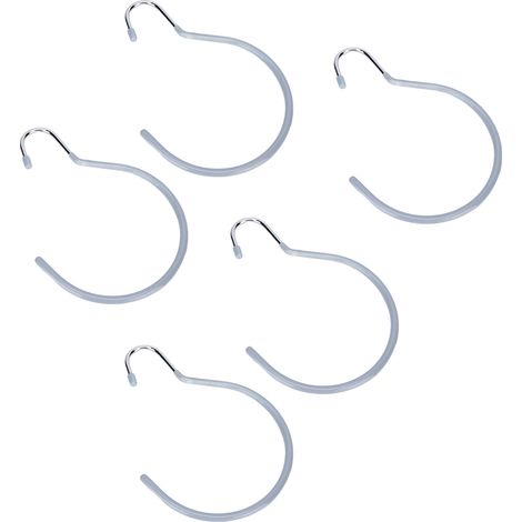 Lot de 5 crochets muraux polyvalents gris, idéaux pour dressing, salon de beauté, spa, accroche peignoir, écharpe, ceinture, rangement pratique pour placard et penderie. (1/5)