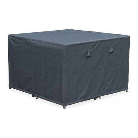 Schutzhülle 112 x 112 cm, dunkelgrau – Quadratische Schutzhülle aus PA-beschichtetem Polyester für Gartentische