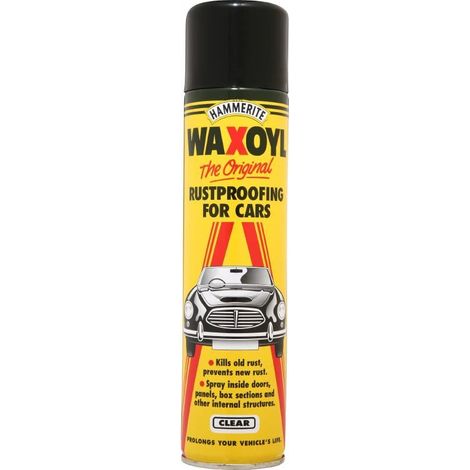 Hammerite Waxoyl Clear Aerosol Spray - 400ml Rust and Corrosion Protection