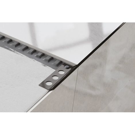 Ilcom 45-Grad-Rs-Winkelprofil für Fliesen aus rostfreiem Stahl  14mm x 2700mm - Gunmetal