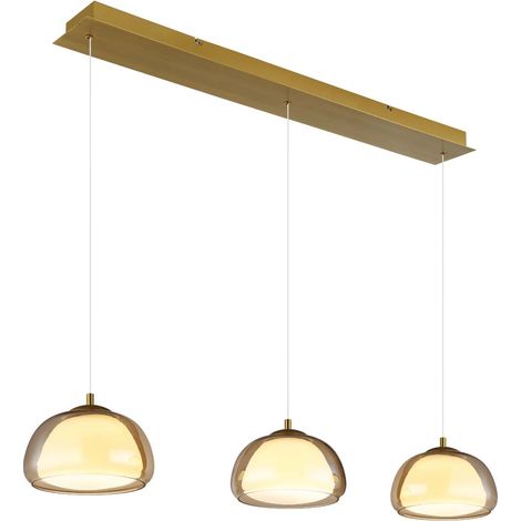 Suspension, applique, plafonnier, LED, verre ambré, intensité variable, style moderne, H 150 cm