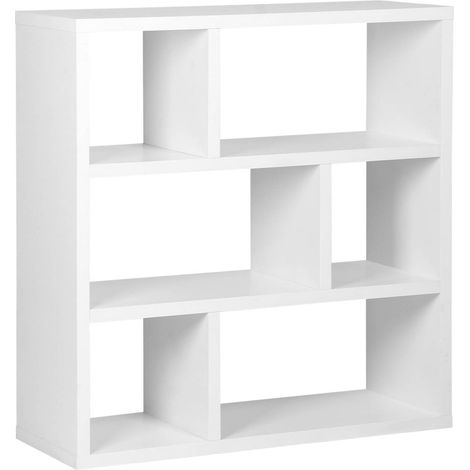 sweeek - Asymmetrisches Bücherregal 3 Ebenen 6 Stauräume