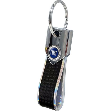 Portachiavi Carbon con Loghi Fiat Originali Blu Vintage - Colore: SILVER CARBON